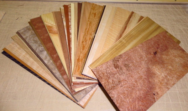 Raw/Unbacked Variety Pack Wood Veneer Pack of 7-9" x 9" Sheets ~4 sq ft 